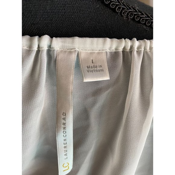 Lauren Conrad Women's Tunic Top, Size Large, Long Sleeve with Lace - Picture 7 of 8